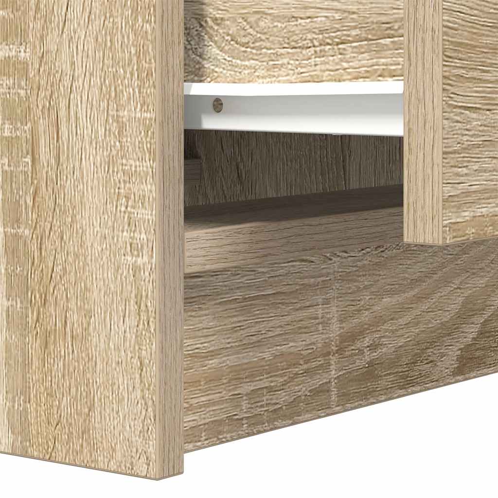 vidaXL Nachttisch mit 2 Schubladen Sonoma-Eiche 38x34x80 cm