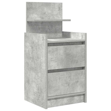 vidaXL Table de chevet avec 2 tiroirs Gris béton 38x34x80 cm