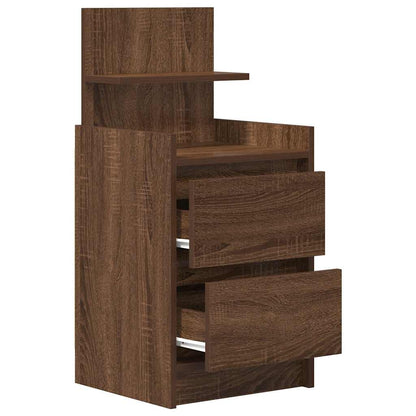 vidaXL Nachttisch mit 2 Schubladen Braun Eichen-Optik 38x34x80 cm