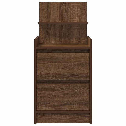 vidaXL Nachttisch mit 2 Schubladen Braun Eichen-Optik 38x34x80 cm