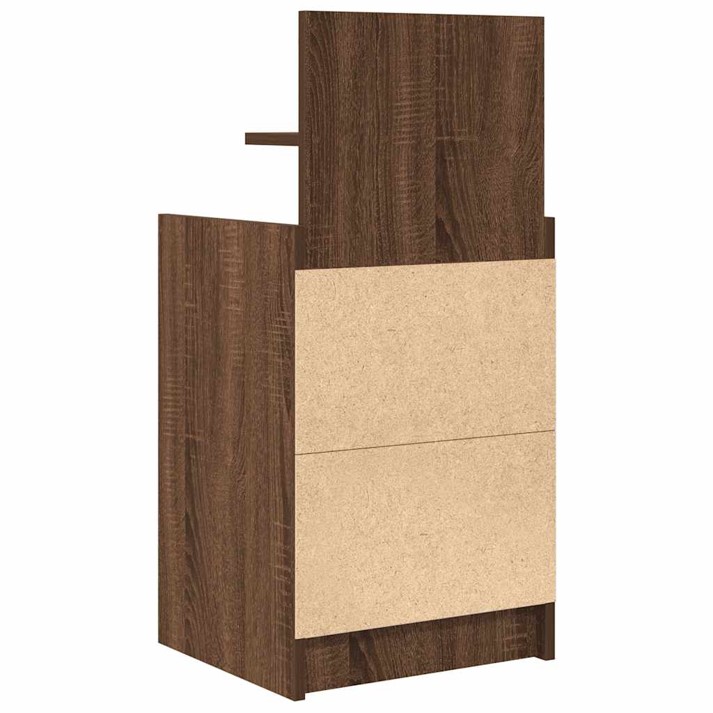 vidaXL Nachttisch mit 2 Schubladen Braun Eichen-Optik 38x34x80 cm