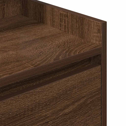 vidaXL Nachttisch mit 2 Schubladen Braun Eichen-Optik 38x34x80 cm