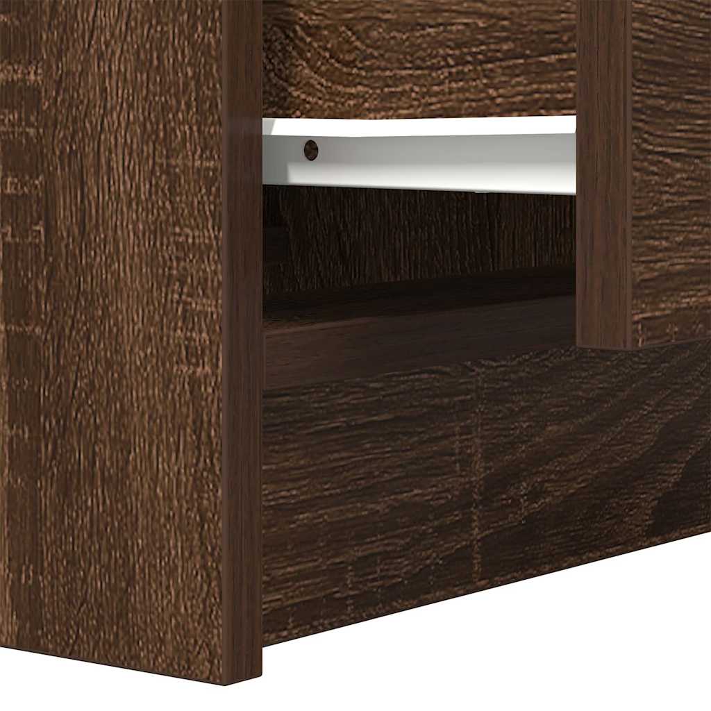 vidaXL Nachttisch mit 2 Schubladen Braun Eichen-Optik 38x34x80 cm