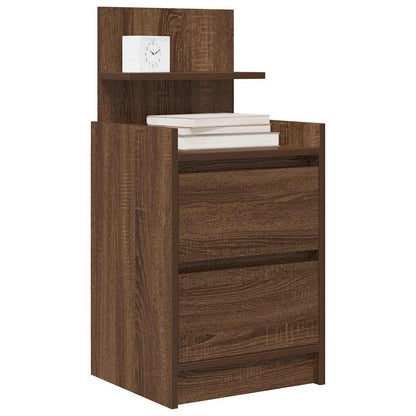 vidaXL Tables de chevet avec 2 tiroirs 2 pcs Aspect chêne marron