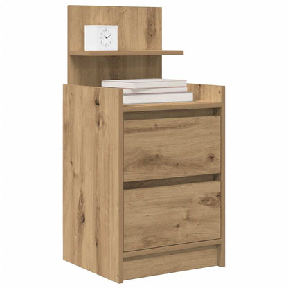 vidaXL Nachttisch mit 2 Schubladen Artisan-Eiche 38x34x80 cm