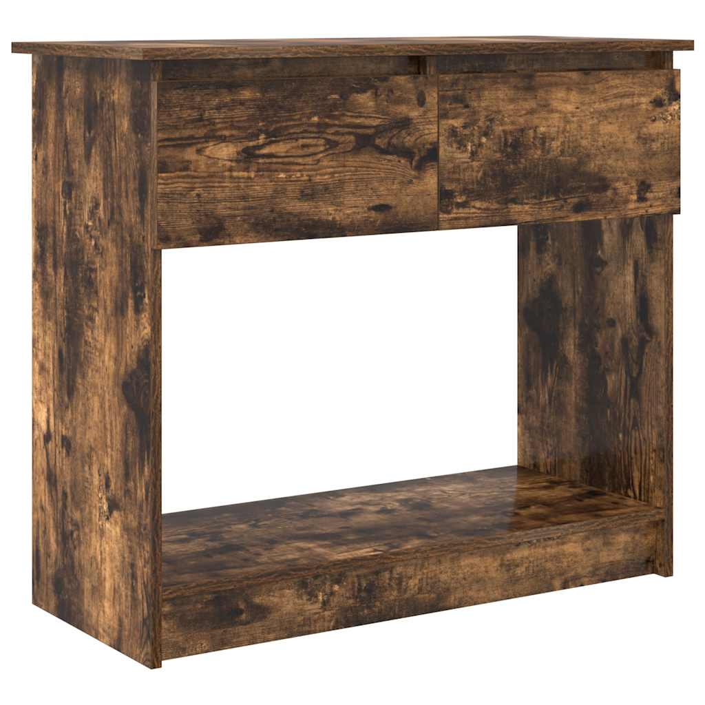 vidaXL Konsolentisch mit Schubladen Räuchereiche 85,5x38,5x74,5 cm