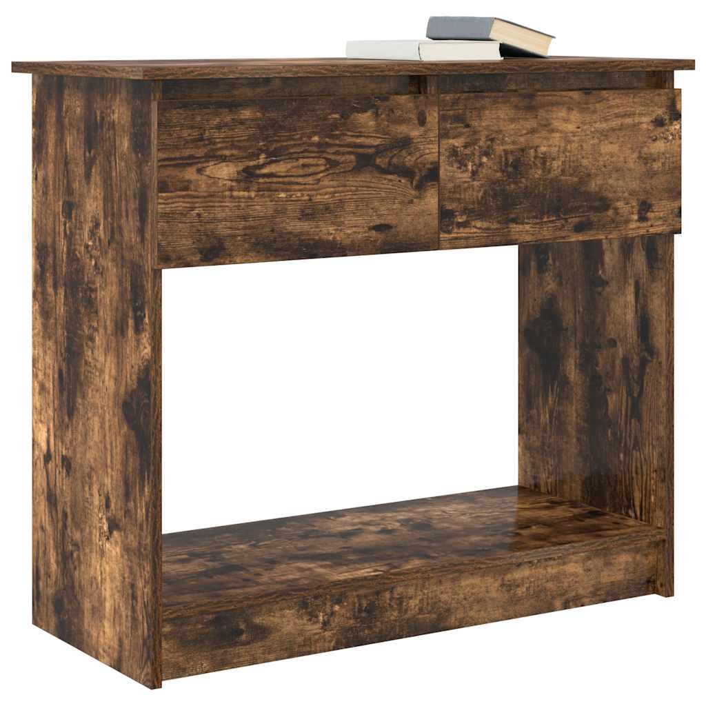 vidaXL Konsolentisch mit Schubladen Räuchereiche 85,5x38,5x74,5 cm