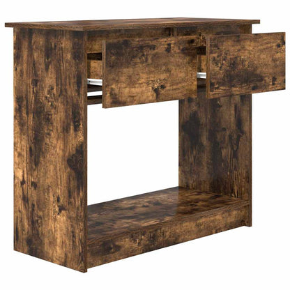 vidaXL Konsolentisch mit Schubladen Räuchereiche 85,5x38,5x74,5 cm