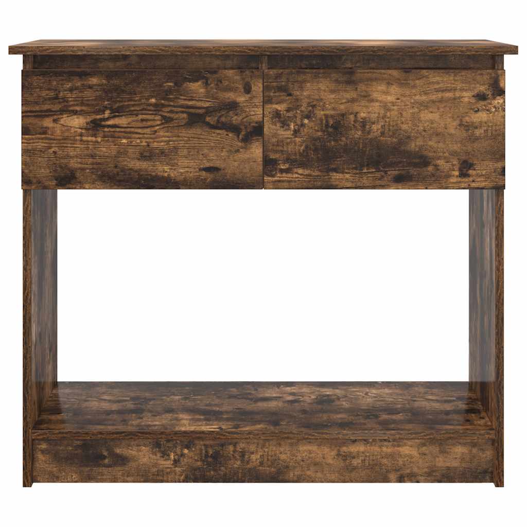 vidaXL Konsolentisch mit Schubladen Räuchereiche 85,5x38,5x74,5 cm