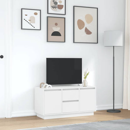 vidaXL TV-Schrank mit LED-Leuchten Weiß 100x41x50 cm