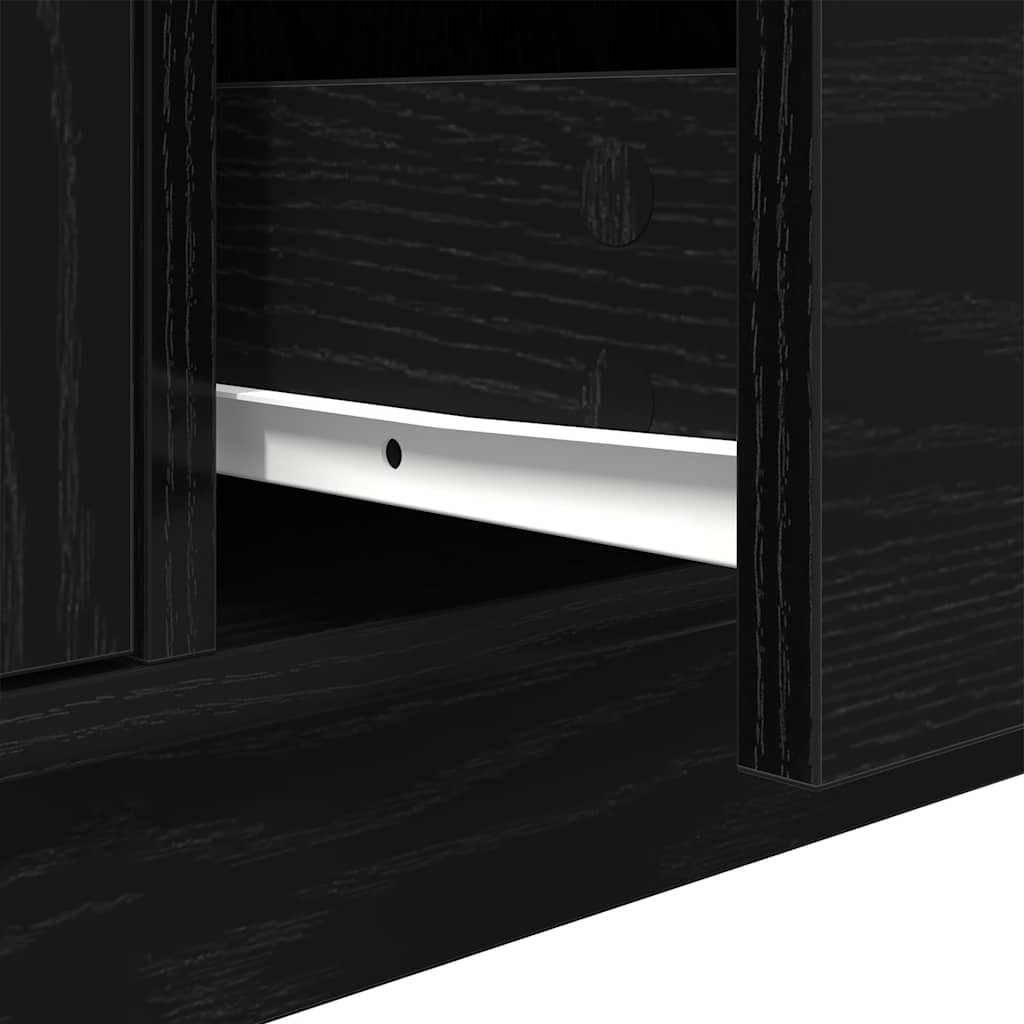 vidaXL TV-Schrank mit LED-Leuchten Schwarz Eichen-Optik 100x41x50 cm