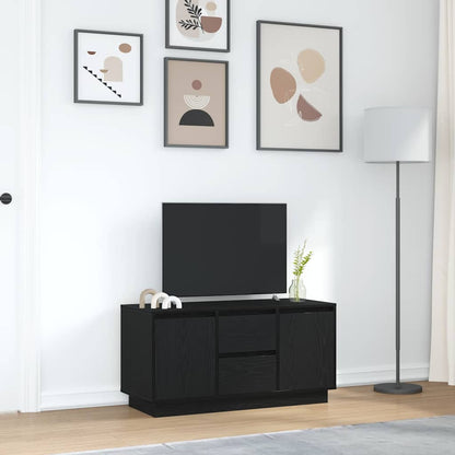 vidaXL TV-Schrank mit LED-Leuchten Schwarz Eichen-Optik 100x41x50 cm