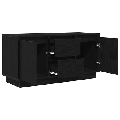 TV-Schrank mit LED-Leuchten Schwarz Eichen-Optik 100x41x50 cm