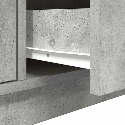 vidaXL TV-Schrank mit LED-Leuchten Betongrau 100x41x50 cm