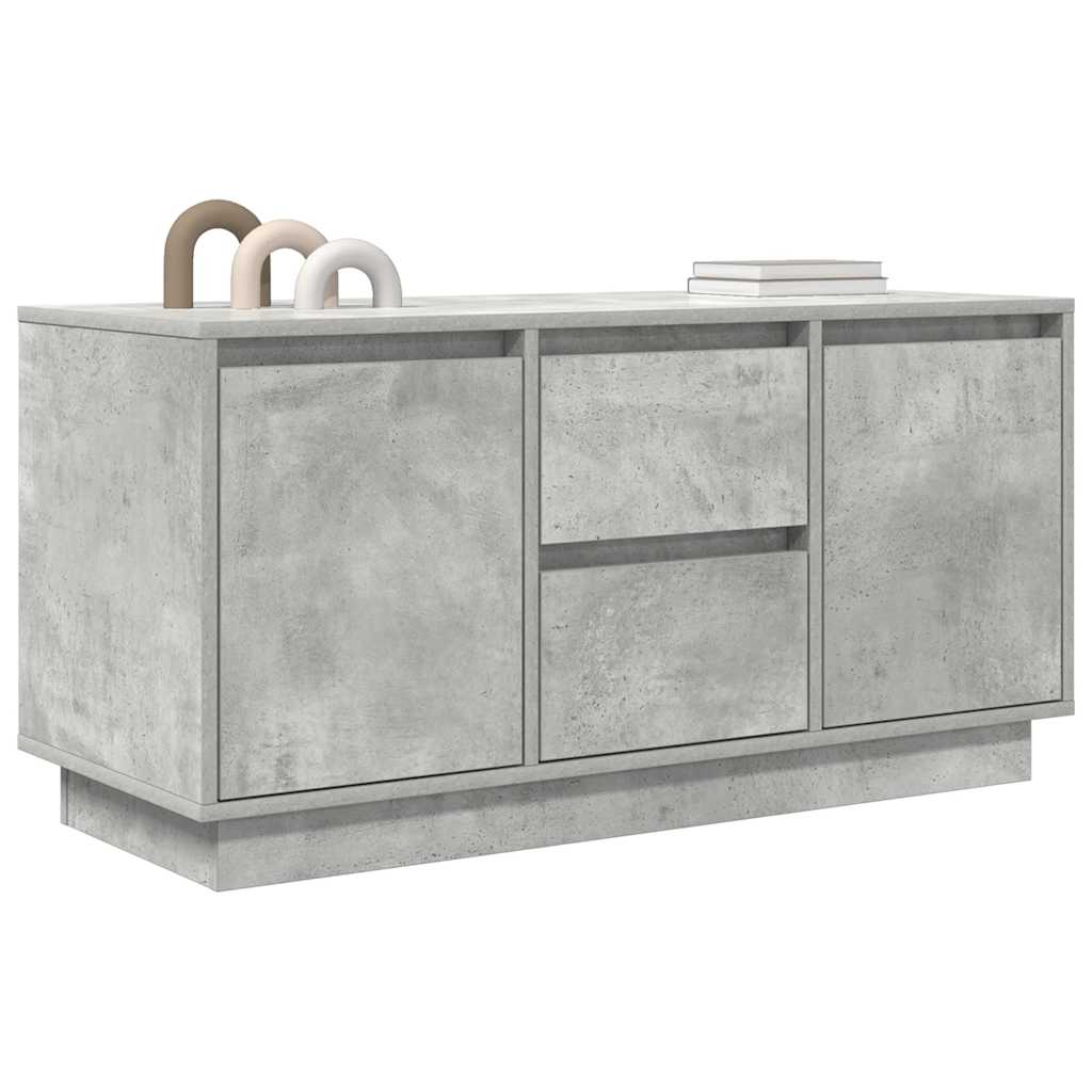 vidaXL TV-Schrank mit LED-Leuchten Betongrau 100x41x50 cm