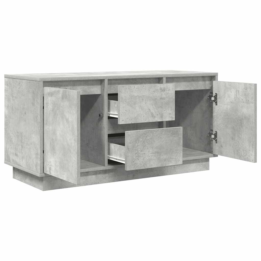 vidaXL TV-Schrank mit LED-Leuchten Betongrau 100x41x50 cm
