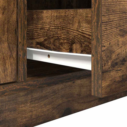 vidaXL Meuble TV avec lumières LED Chêne fumé 100x41x50 cm