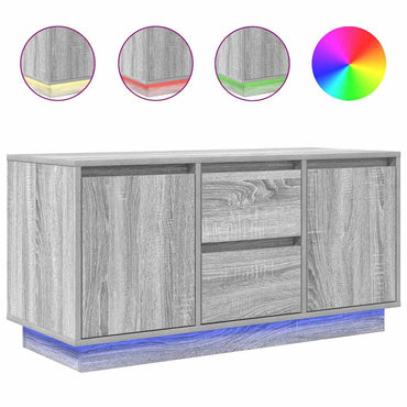 Meuble TV vidaXL avec lumières LED gris Sonoma 100x41x50 cm