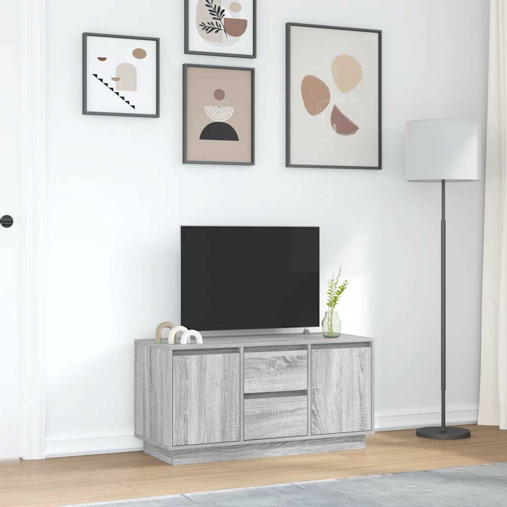 Meuble TV vidaXL avec lumières LED gris Sonoma 100x41x50 cm