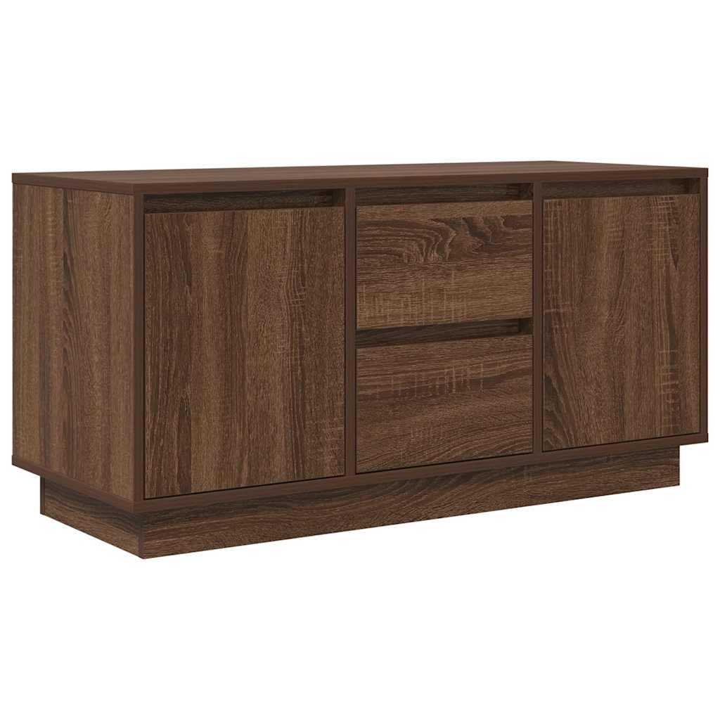 Meuble TV vidaXL avec lumières LED marron aspect chêne 100x41x50 cm