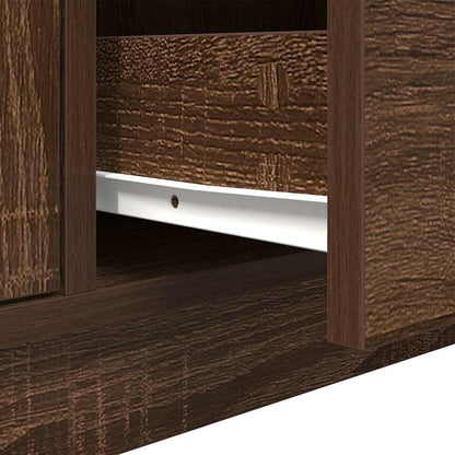 Meuble TV vidaXL avec lumières LED marron aspect chêne 100x41x50 cm
