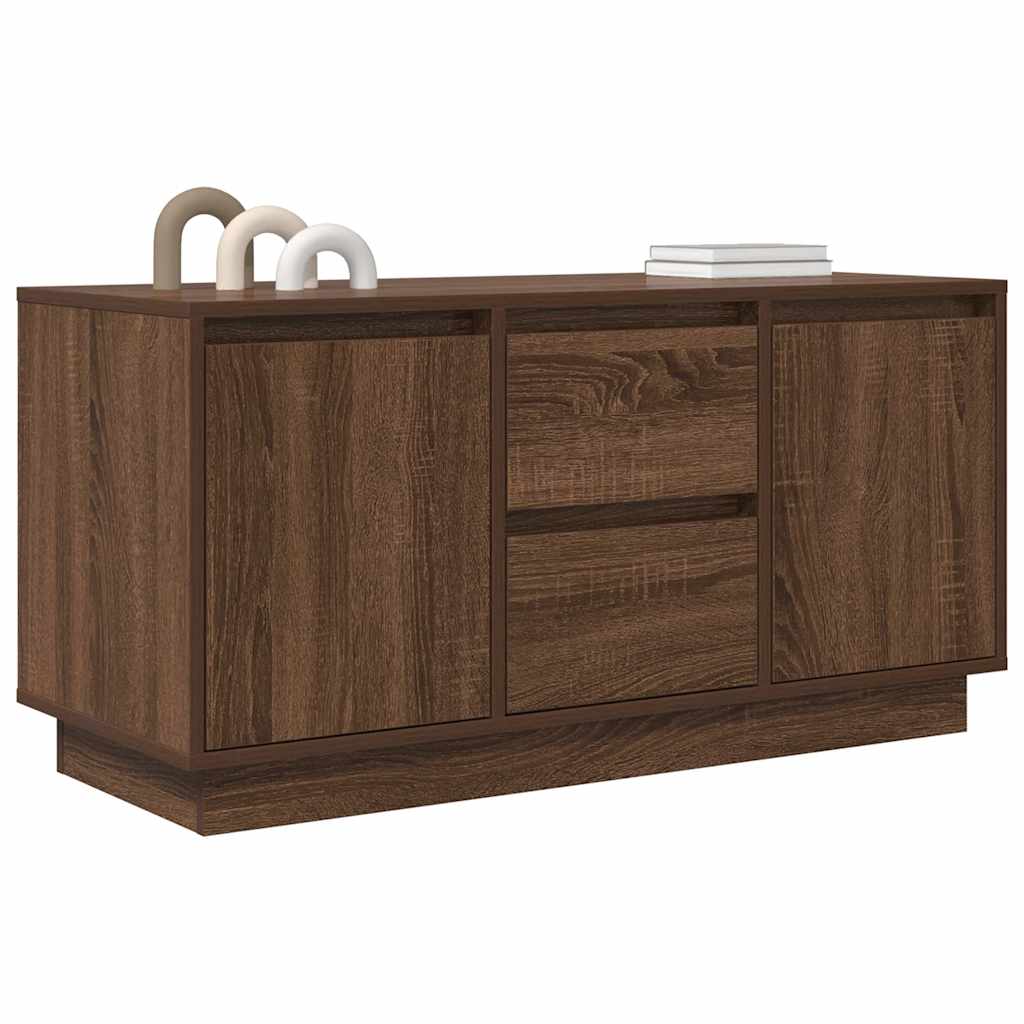 Meuble TV vidaXL avec lumières LED marron aspect chêne 100x41x50 cm