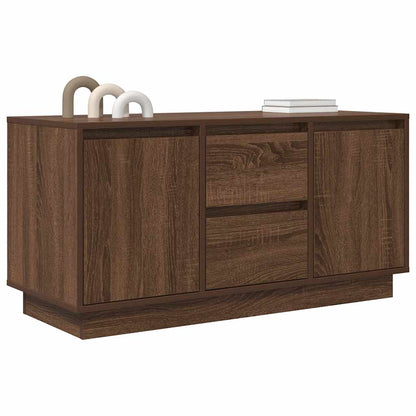 Meuble TV vidaXL avec lumières LED marron aspect chêne 100x41x50 cm