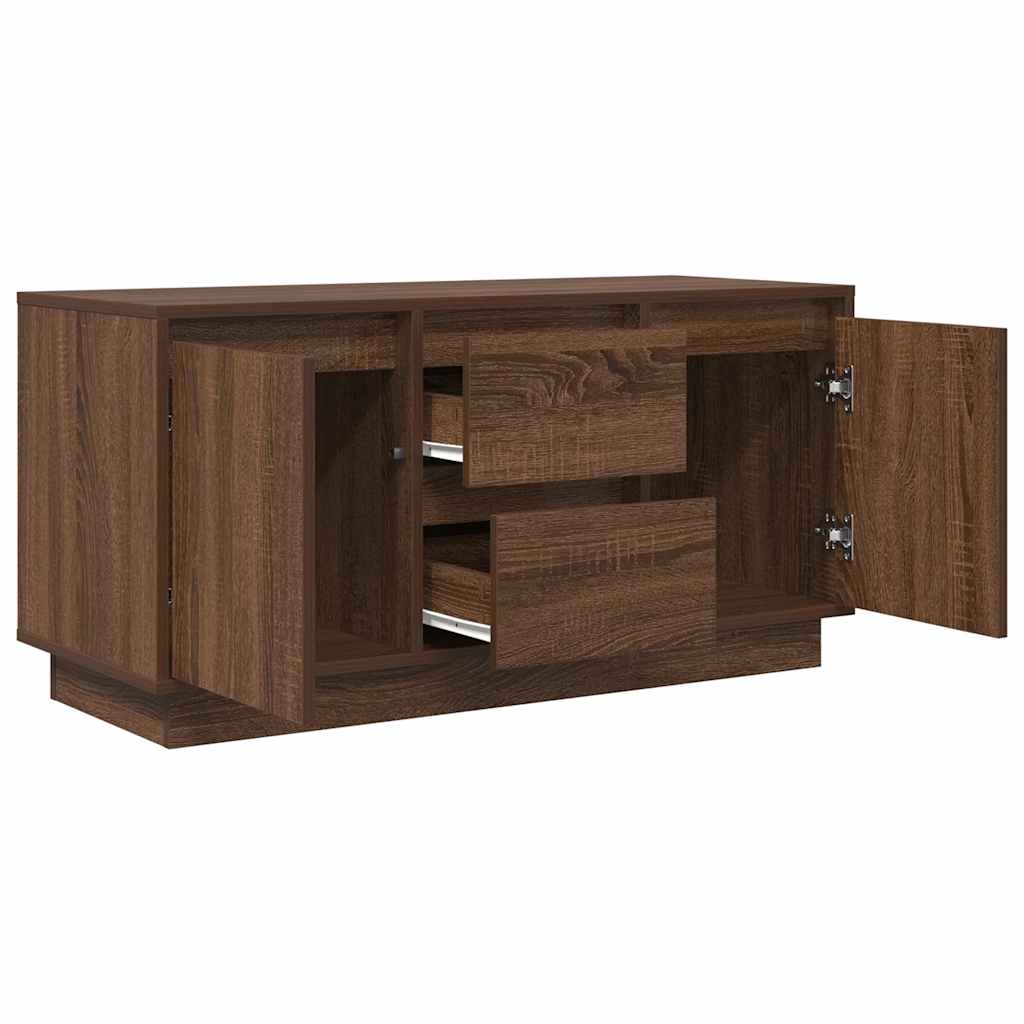 Meuble TV vidaXL avec lumières LED marron aspect chêne 100x41x50 cm
