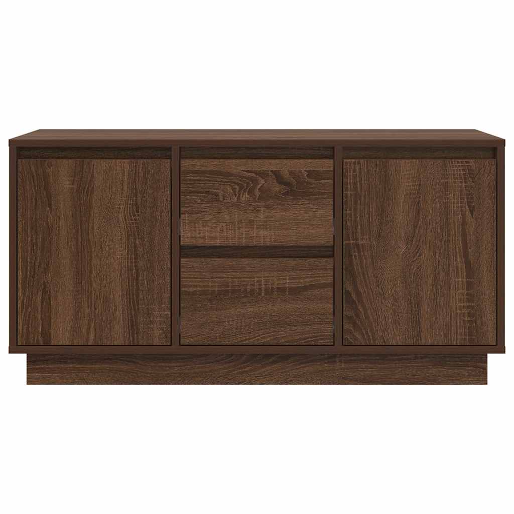 Meuble TV vidaXL avec lumières LED marron aspect chêne 100x41x50 cm