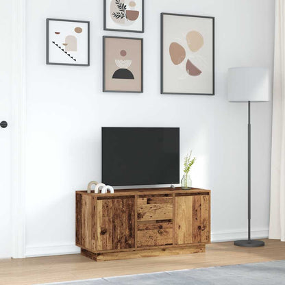 vidaXL Meuble TV avec lumières LED aspect bois de récupération 100x41x50 cm