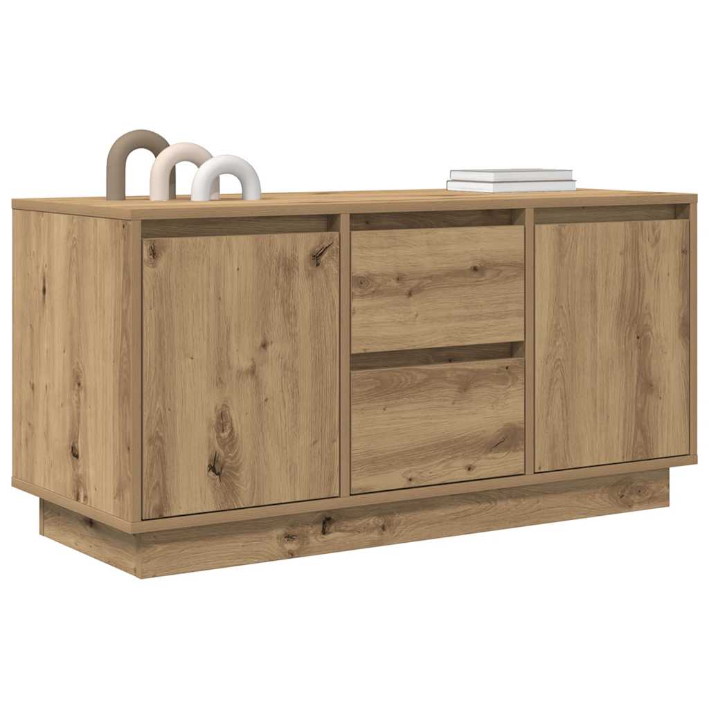 vidaXL Meuble TV avec lumières LED Chêne Artisan 100x41x50 cm