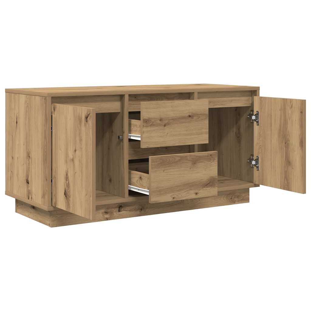 vidaXL Meuble TV avec lumières LED Chêne Artisan 100x41x50 cm