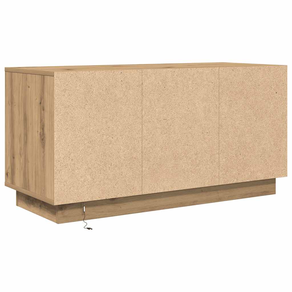 vidaXL Meuble TV avec lumières LED Chêne Artisan 100x41x50 cm