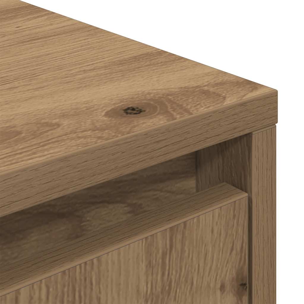 vidaXL Meuble TV avec lumières LED Chêne Artisan 100x41x50 cm