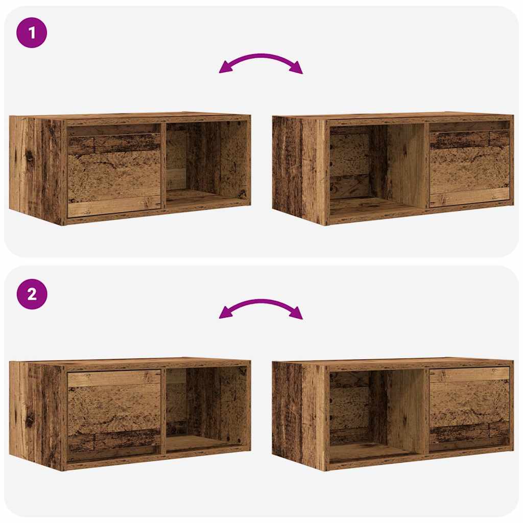 vidaXL TV-Schränke 2 Stk. Altholz-Optik 60x31x25,5 cm Holzwerkstoff