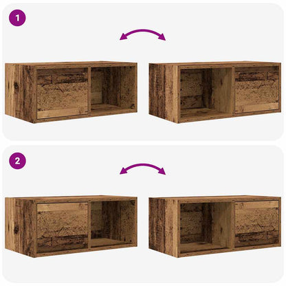 vidaXL TV-Schränke 2 Stk. Altholz-Optik 60x31x25,5 cm Holzwerkstoff