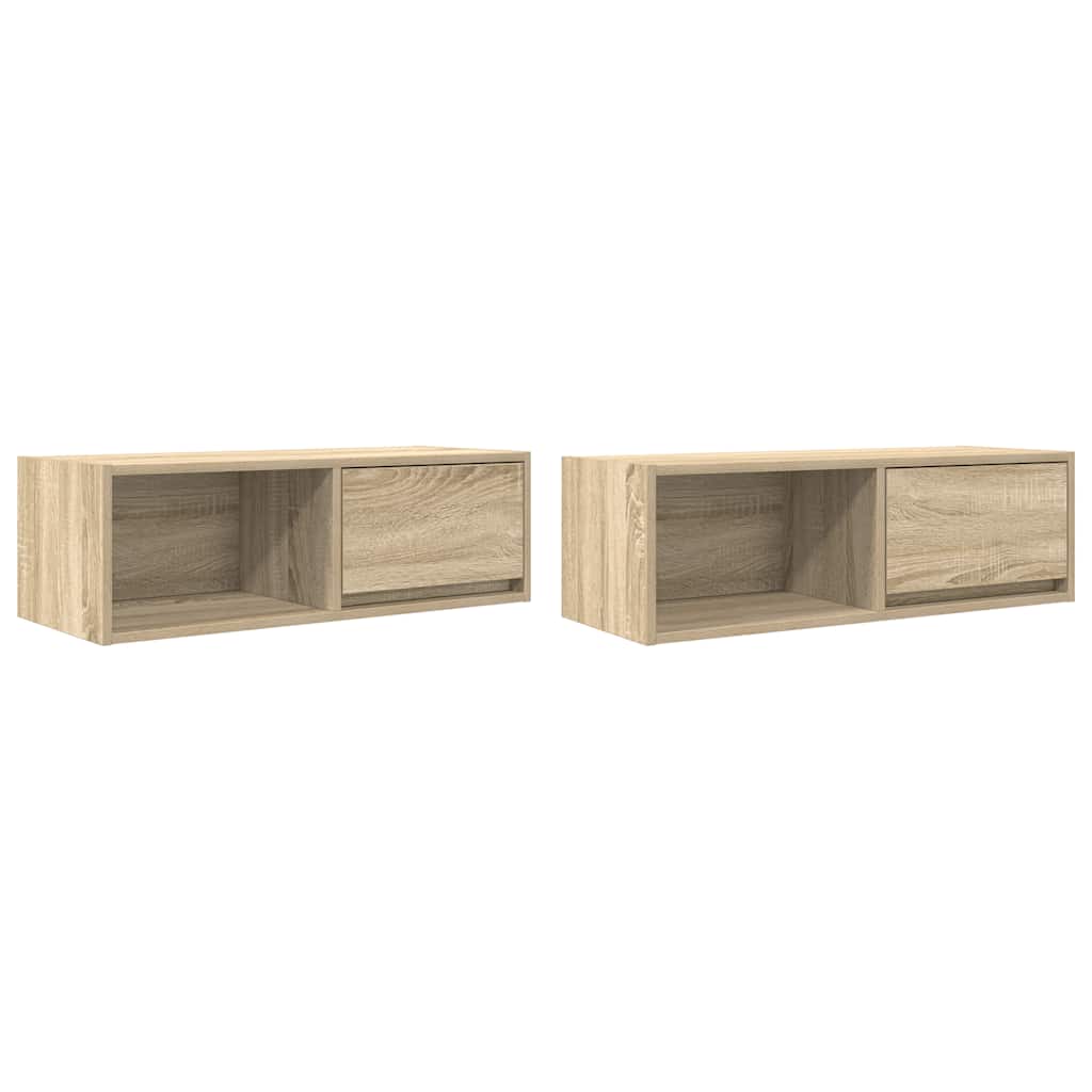 TV-Schränke 2 Stk. Sonoma-Eiche 80x31x25,5 cm Holzwerkstoff