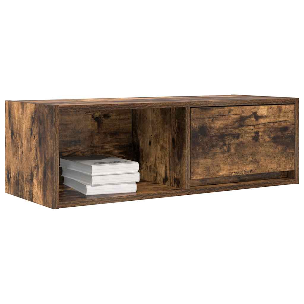 vidaXL Meuble TV chêne fumé 80x31x25,5 cm aggloméré