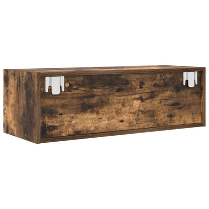vidaXL Meuble TV chêne fumé 80x31x25,5 cm aggloméré