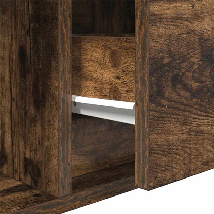 vidaXL Meuble TV chêne fumé 100x31x25,5 cm bois d'ingénierie