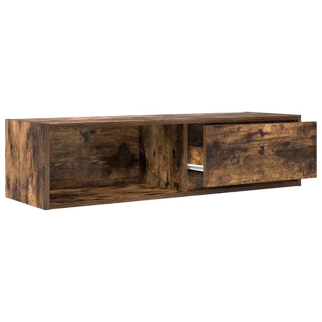 vidaXL Meuble TV chêne fumé 100x31x25,5 cm bois d'ingénierie