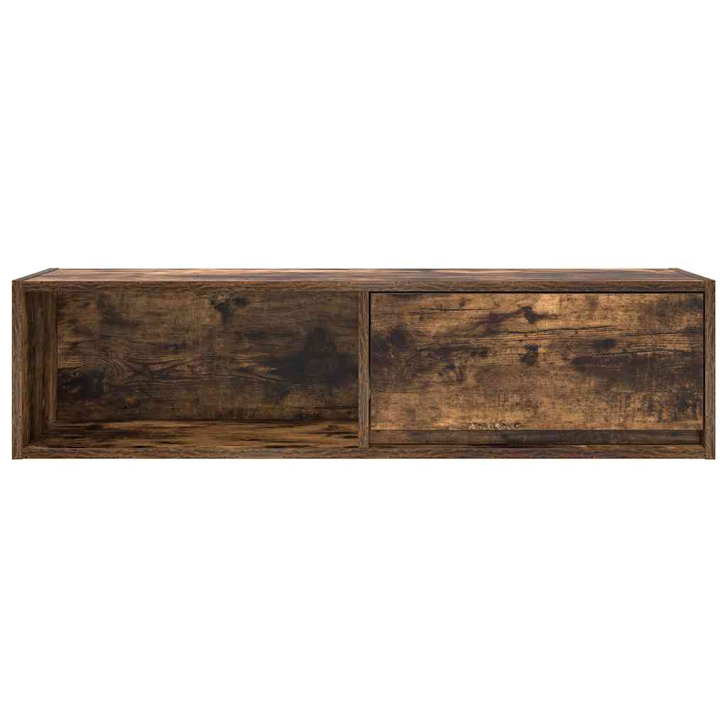 vidaXL Meuble TV chêne fumé 100x31x25,5 cm bois d'ingénierie