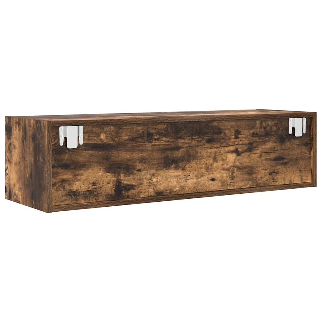 vidaXL Meuble TV chêne fumé 100x31x25,5 cm bois d'ingénierie