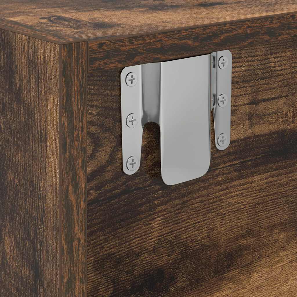 vidaXL Meuble TV chêne fumé 100x31x25,5 cm bois d'ingénierie