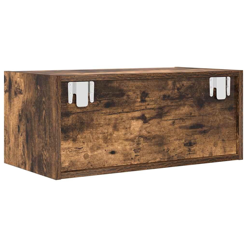vidaXL Meuble TV chêne fumé 60x31x25,5 cm en bois d'ingénierie