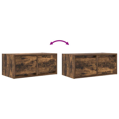 vidaXL Meuble TV chêne fumé 60x31x25,5 cm en bois d'ingénierie