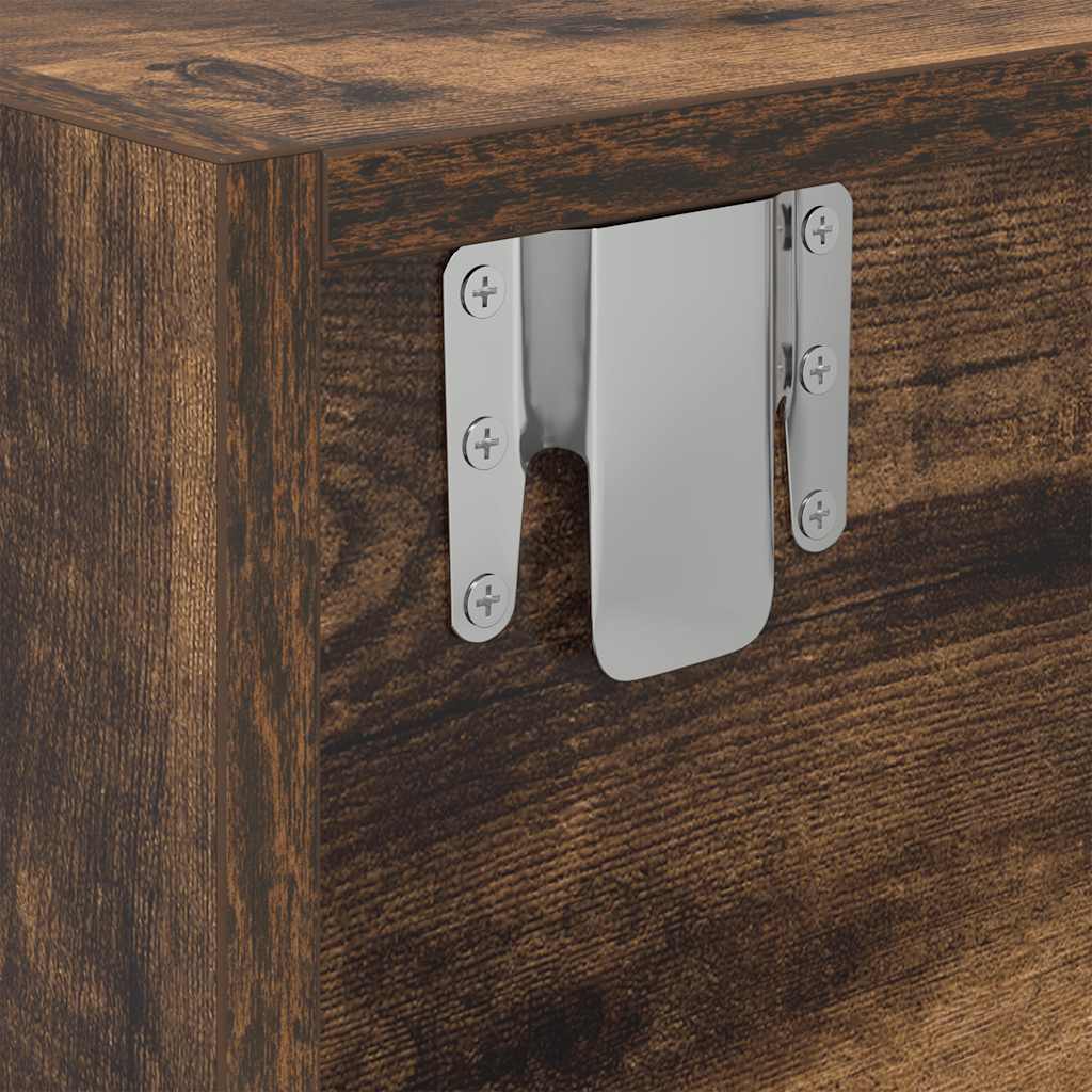 vidaXL Meuble TV chêne fumé 60x31x25,5 cm en bois d'ingénierie