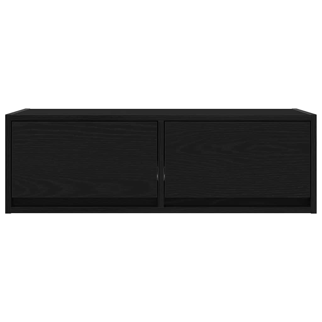 TV-Schrank Schwarz Eichen-Optik 80x31x25,5 cm Holzwerkstoff