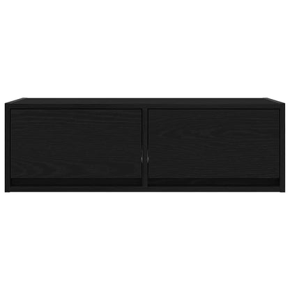 TV-Schrank Schwarz Eichen-Optik 80x31x25,5 cm Holzwerkstoff