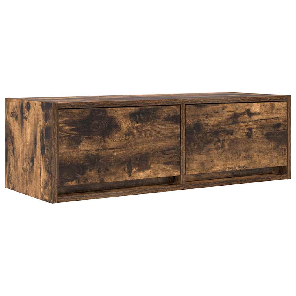 Meuble TV vidaXL chêne fumé 80x31x25,5 cm en bois d'ingénierie